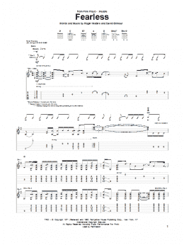 page one of Fearless (Guitar Tab)