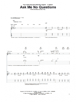 page one of Ask Me No Questions (Guitar Tab)