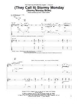 page one of (They Call It) Stormy Monday (Stormy Monday Blues) (Guitar Tab)