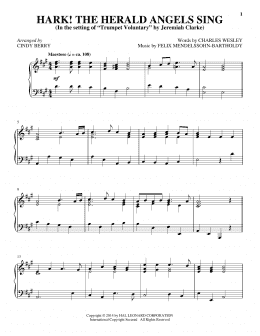 page one of Hark! The Herald Angels Sing (Piano Solo)