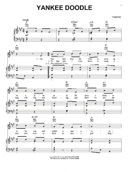 page one of Yankee Doodle (Piano, Vocal & Guitar Chords (Right-Hand Melody))