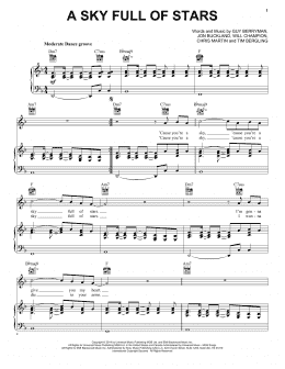 page one of A Sky Full Of Stars (Piano, Vocal & Guitar Chords (Right-Hand Melody))