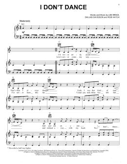 page one of I Don't Dance (Piano, Vocal & Guitar Chords (Right-Hand Melody))