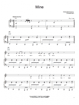 page one of Mine (Piano, Vocal & Guitar Chords (Right-Hand Melody))