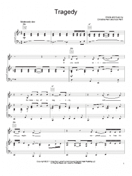 page one of Tragedy (Piano, Vocal & Guitar Chords (Right-Hand Melody))