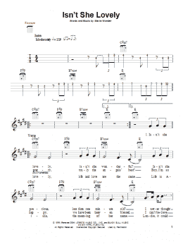 page one of Isn't She Lovely (Ukulele)