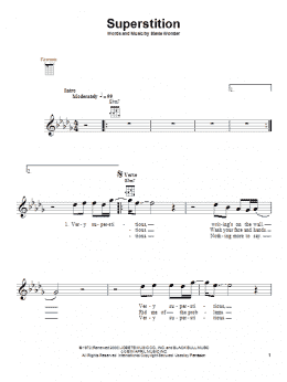 page one of Superstition (Ukulele)