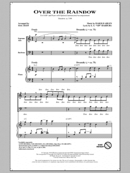 page one of Over The Rainbow (SAB Choir)