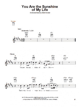 page one of You Are The Sunshine Of My Life (Ukulele)