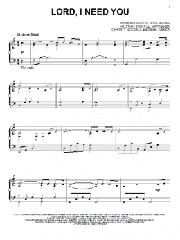 page one of Lord, I Need You (Piano Solo)