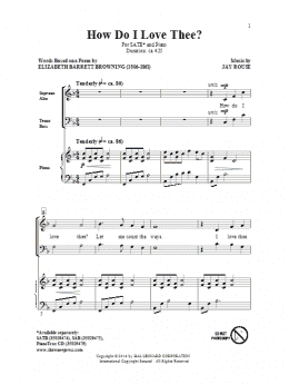 page one of How Do I Love Thee? (SATB Choir)