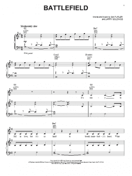 page one of Battlefield (Piano, Vocal & Guitar Chords (Right-Hand Melody))