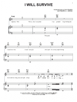 page one of I Will Survive (Piano, Vocal & Guitar Chords (Right-Hand Melody))