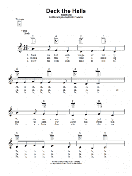 page one of Deck The Halls (Ukulele)