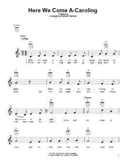 page one of Here We Come A-Caroling (Ukulele)