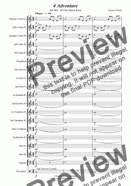 page one of Adventure (4th Mov. of Film Music Suite - Brass Band)