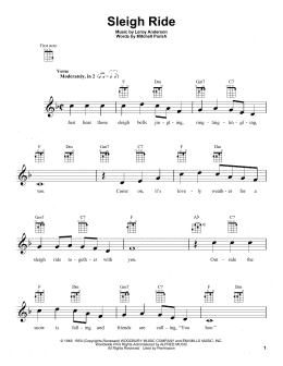 page one of Sleigh Ride (Ukulele)