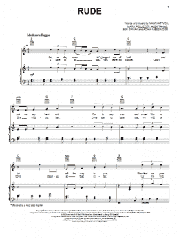 page one of Rude (Piano, Vocal & Guitar Chords (Right-Hand Melody))