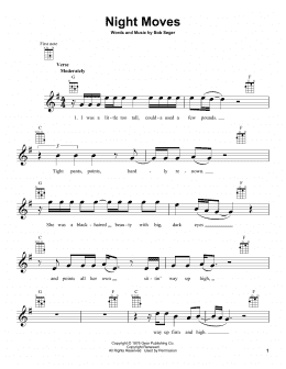 page one of Night Moves (Ukulele)