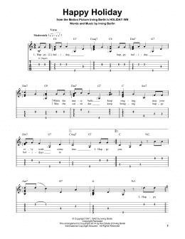 page one of Happy Holiday (Easy Guitar Tab)