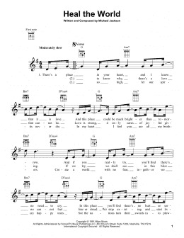 page one of Heal The World (Ukulele)