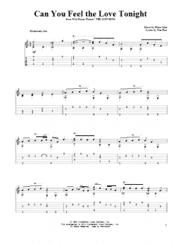 page one of Can You Feel The Love Tonight (from The Lion King) (Solo Guitar)