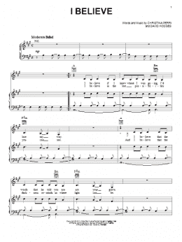 page one of I Believe (Piano, Vocal & Guitar Chords (Right-Hand Melody))