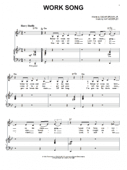 page one of Work Song (Piano & Vocal)