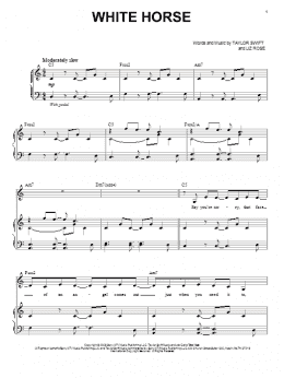 page one of White Horse (Piano & Vocal)