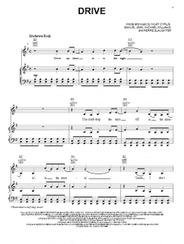 page one of Drive (Piano, Vocal & Guitar Chords (Right-Hand Melody))