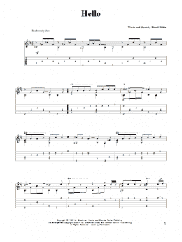 page one of Hello (Solo Guitar)