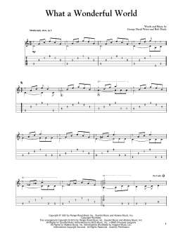 page one of What A Wonderful World (Solo Guitar)