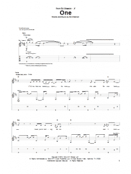 page one of One (Guitar Tab)