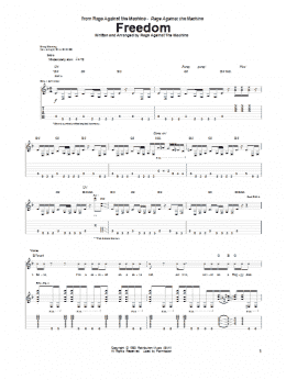 page one of Freedom (Guitar Tab)