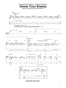 page one of Know Your Enemy (Guitar Tab)