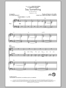 page one of Say Something (SAB Choir)