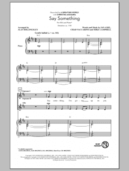 page one of Say Something (SSA Choir)