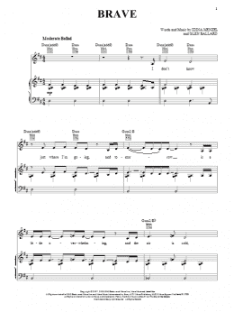 page one of Brave (Piano, Vocal & Guitar Chords (Right-Hand Melody))