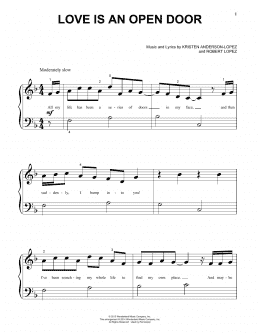 page one of Love Is An Open Door (from Frozen) (Beginning Piano Solo)