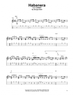 page one of Habanera (Easy Ukulele Tab)