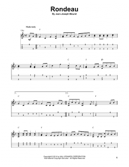 page one of Rondeau (Easy Ukulele Tab)