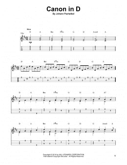 page one of Canon In D (Easy Ukulele Tab)