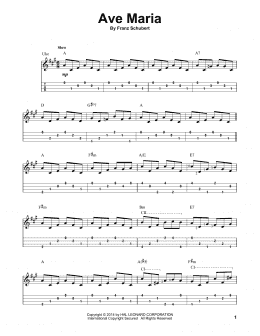 page one of Ave Maria (Easy Ukulele Tab)