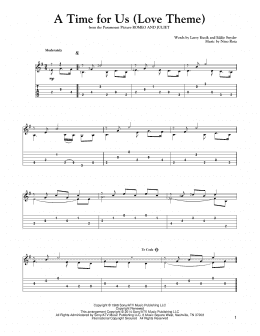 page one of A Time For Us (Love Theme) (Solo Guitar)