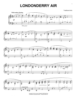 page one of Londonderry Air (Piano Solo)