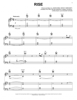 page one of Rise (Piano, Vocal & Guitar Chords (Right-Hand Melody))