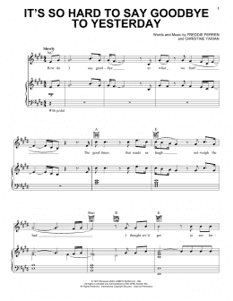 page one of It's So Hard To Say Goodbye To Yesterday (Piano, Vocal & Guitar Chords (Right-Hand Melody))