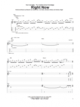 page one of Right Now (Guitar Tab)