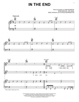 page one of In The End (Piano, Vocal & Guitar Chords (Right-Hand Melody))