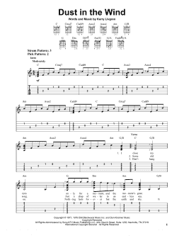 page one of Dust In The Wind (Easy Guitar Tab)